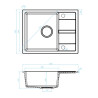 Kuchinox Viti zlewozmywak granitowy szary 440x560 1-komorowy