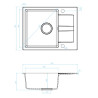Kuchinox Laut zlewozmywak granitowy szary 440x760 1-komorowy