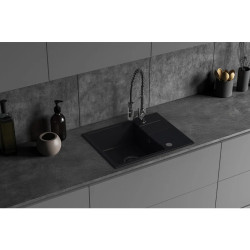Kuchinox Laut zlewozmywak granitowy czarny 440x560 1-komorowy