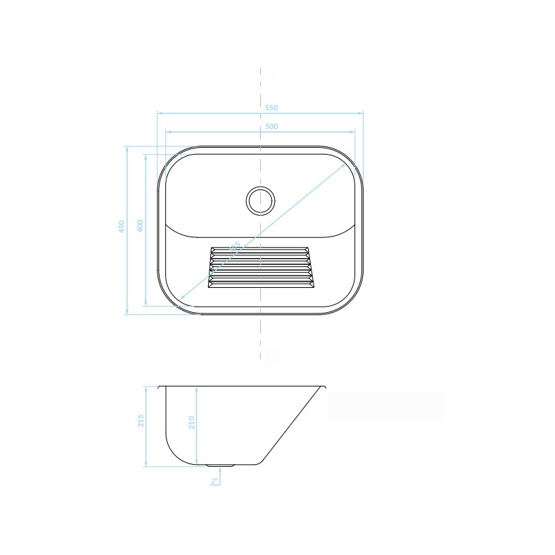 Kuchinox Chios zlewozmywak gospodarczy gładki 450x550