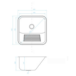 Kuchinox Chios zlewozmywak gospodarczy gładki 450x450