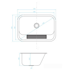 Kuchinox Chios zlewozmywak gospodarczy gładki 450x650