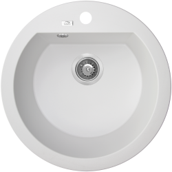 Laveo Dafne zlewozmywak granitowy biały 510x205 1-komorowy