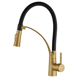 Kuchinox Olor bateria zlewozmywakowa stojąca złoto szczotkowane/ czarna