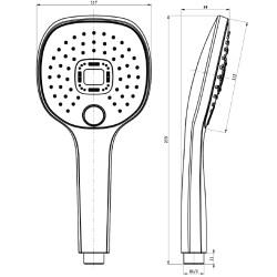 Słuchawka prysznicowa  3F  - trzyfunkcyjna chrom połysk CIRCO AVAPAX ASCI131111