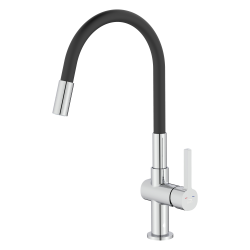 Laveo Alita bateria zlewozmywakowa stojąca czarny/chrom