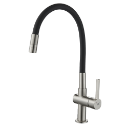 Laveo Alita bateria zlewozmywakowa stojąca czarny/nikiel szczotkowany