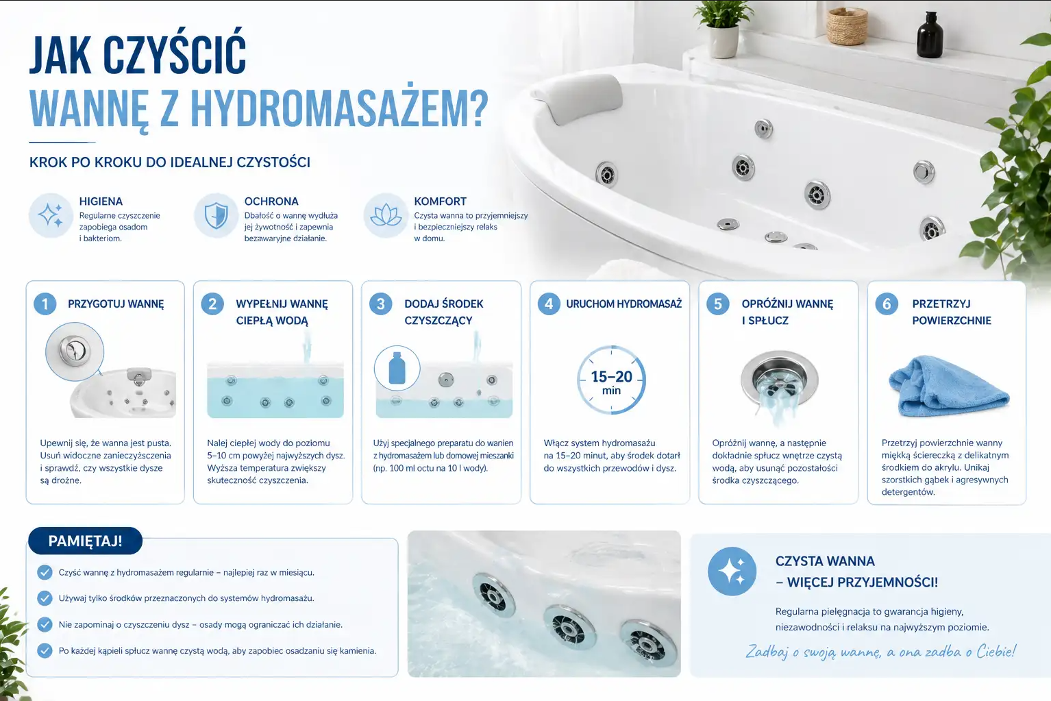 Jak czyścić wannę z hydromasażem? Poradnik