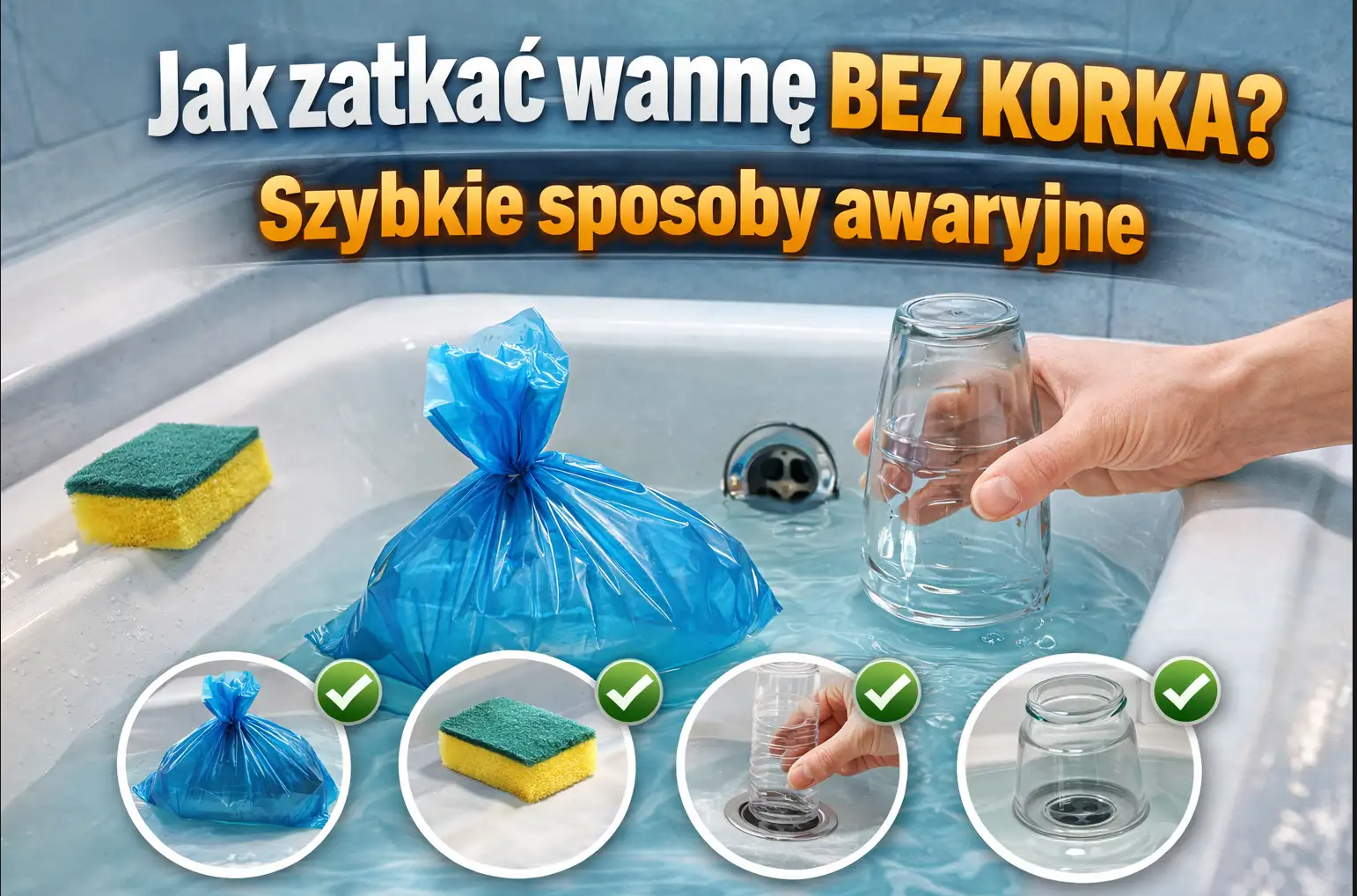 Jak zatkać wannę bez korka? Szybkie rozwiązania awaryjne