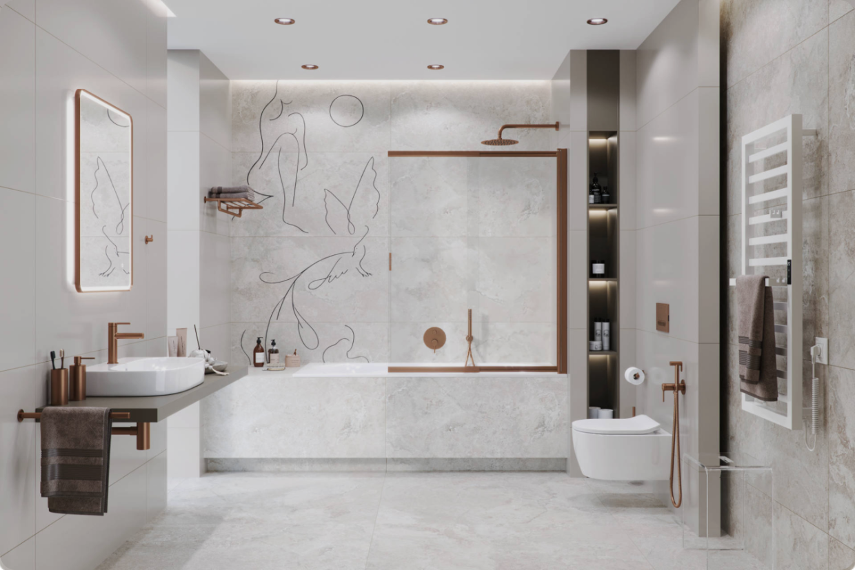 Miedź inspiracją w Łazience